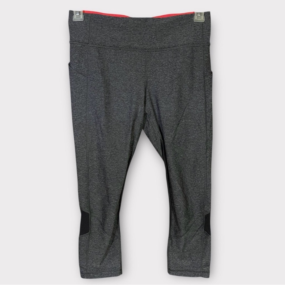 Lululemon Pace Rival Mid-Rise Crop 22” Leggings Women’s Size 8 Gray Pink Pockets